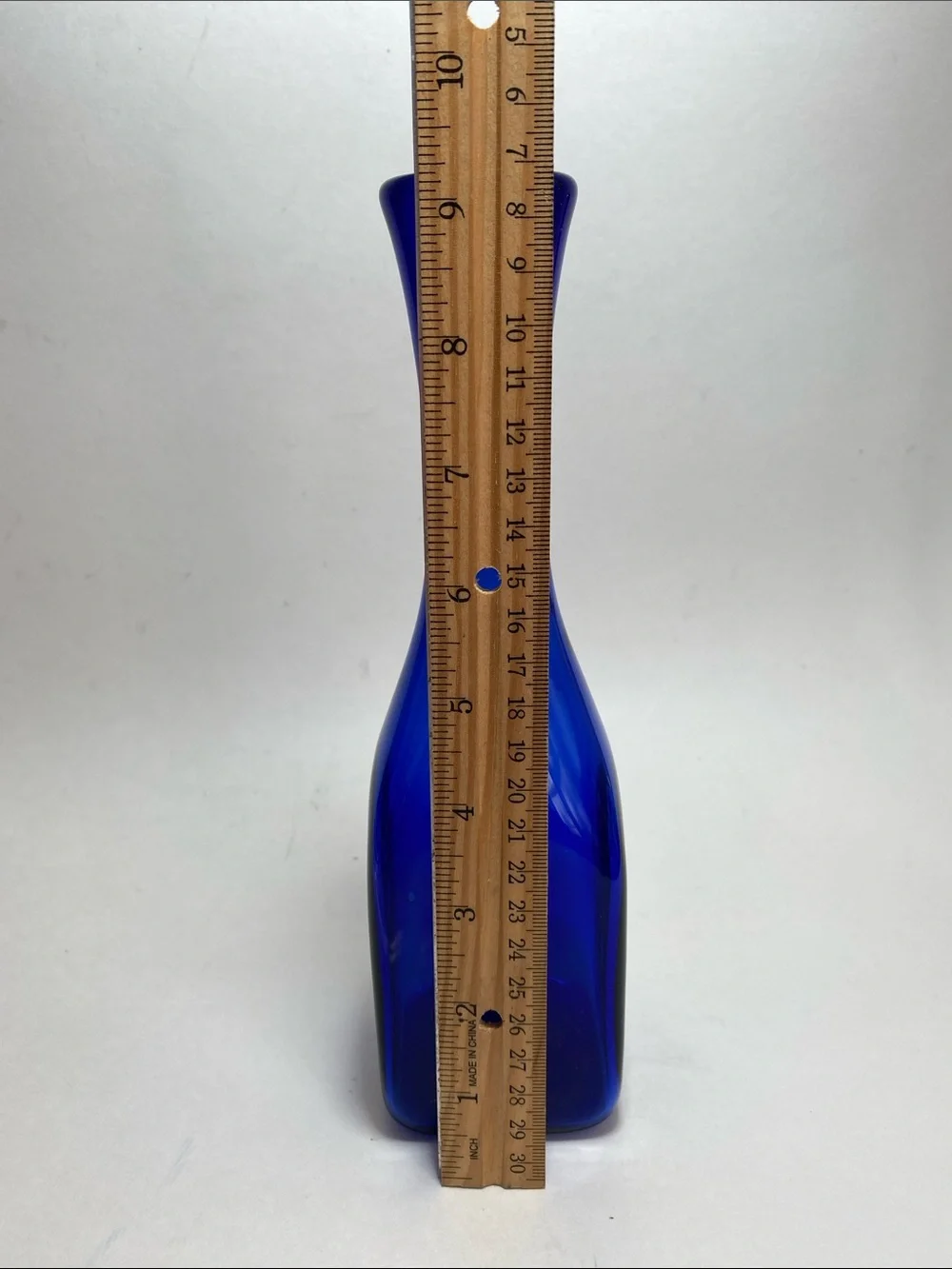 Vintage MCM 1960’s Glass Norway Richard Duborgh cobalt blue glass bud vase 9”
